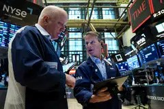 The Dow Jones Industrial Average fell 395.53 points, or 1.23 per cent, at the open to 31,759.87.
