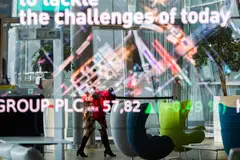 Stock price information in the lobby of the Euronext stock exchange in Paris.  The Stoxx Europe 600 slipped 0.4 per cent at 8.05 am in London on Monday (Oct 10). 
