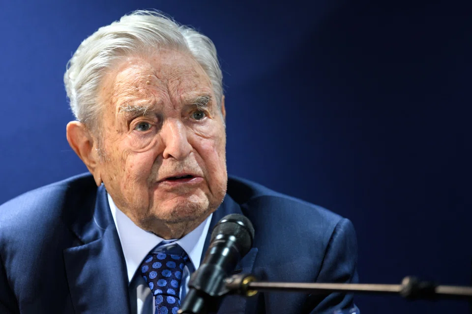 US investor and philanthropist George Soros answers questions after delivering a speech on the sidelines of the World Economic Forum annual meeting in Davos on May 24, 2022. 
