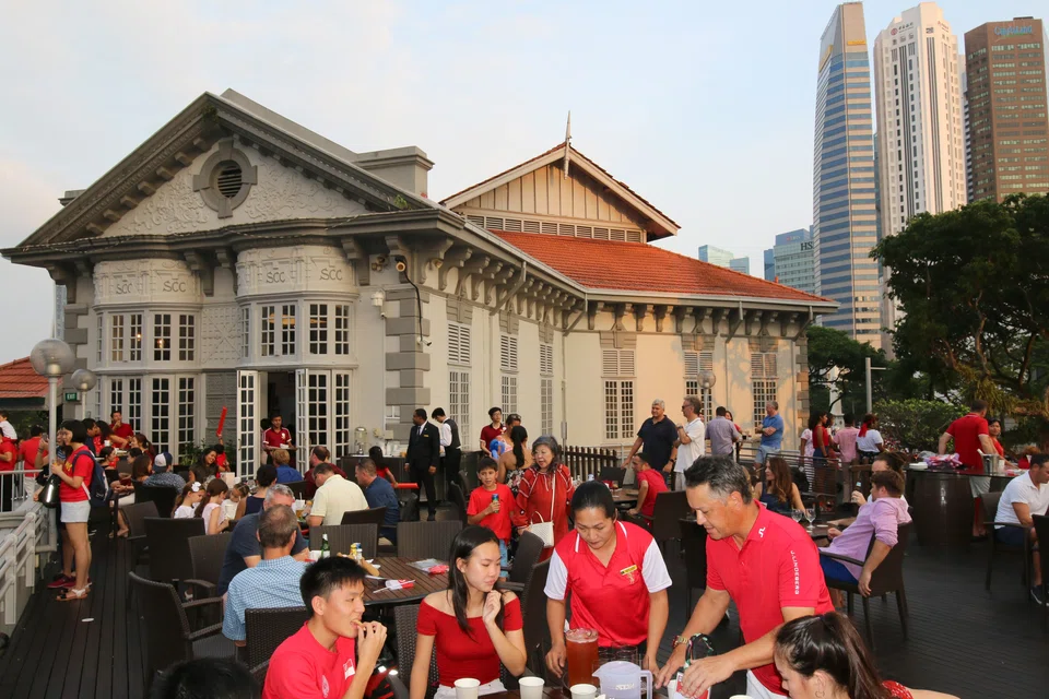 Social clubs founded in the colonial era include the Singapore Cricket Club.