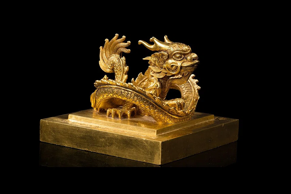 French auction house Millon said on its website that the  imperial golden seal, part of 330 pieces of Vietnamese artwork being auctioned, was owned by Bao Dai, the final emperor of the Nguyen dynasty.