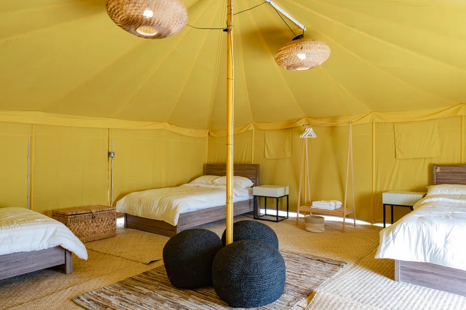 Rustic, bedouin-style tents will offer no-frills accommodations for fans during the World Cup.