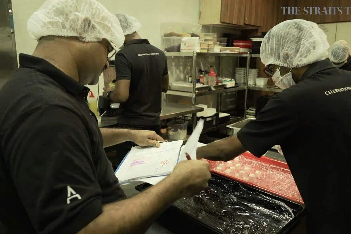 Food preparation at Amici Events and Catering.