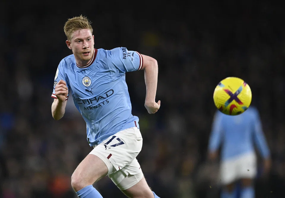 Manchester City's Kevin De Bruyne in action earlier this month.  The team generated total revenue of 731 million euros (S$1.04 billion), followed by Real Madrid (714 million euros) and Liverpool (702 million euros) in Deloitte's Football Money League rankings.  