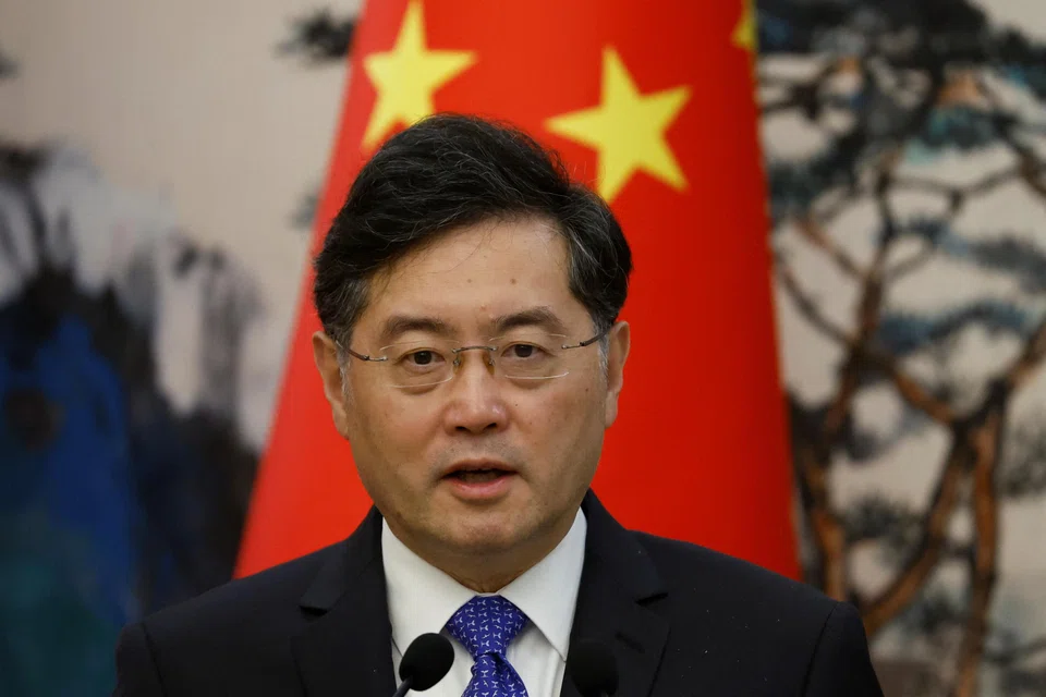 China has always firmly supported the just cause of the Palestinian people to restore their legitimate rights,  Chinese Foreign Minister Qin Gang says.
