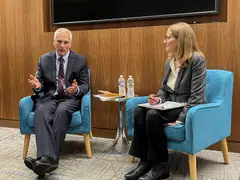 White House chief economist Jared Bernstein speaks about the impact of a looming government shutdown with Economic Policy Institute president Heidi Shierholz, in Washington, Sept 27, 2023.