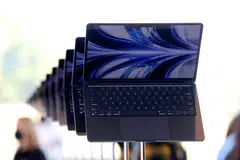 Apple touted a speedy new MacBook Air computer driven by a second generation of its custom chip at its developers conference in Cupertino on June 7, 2002.
