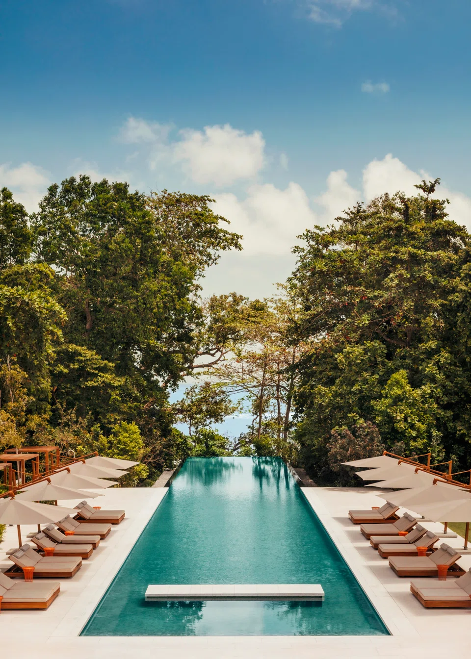 The 50-metre infinity pool is the first sight to behold at the resort.
