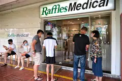 Raffles Medical Group, which has a network of 42 family-health clinics in Singapore (above, the Bishan clinic),  said the partnership would enable the group to further diversify its hospital operations beyond Singapore and China as part of its long-term strategy.
