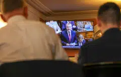 Ireland's Finance Minister Michael McGrath seen presenting the 2024 Budget in a live broadcast on Oct 10. He said he would introduce laws to mandate the government of the day to invest 0.8 per cent of nominal gross domestic product, equivalent to 4.3 billion euros, into the new fund from 2024 to 2035.