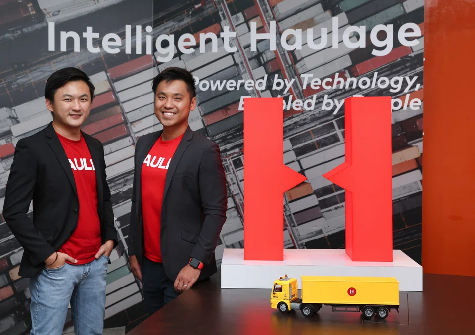 Sebastian Shen, co-founder and chief product officer (left), and Alvin Ea, co-founder and CEO of Singapore’s largest digital trucking platform, Haulio.