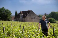 Bénigne Joliet, the 6th generation of his family to serve as proprietor of Clos de la Perrire, at the vineyard in Fixin, France. In the 19th century, Clos de la Perrire was mentioned alongside Musigny and Chambertin as a great vineyard of Burgundy, but it fell out of favour. Now, it is making a comeback; the wines are excellent and getting better.  