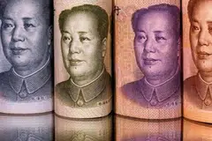 The onshore yuan has lost about 4 per cent over the past month, trading within 1 per cent of 7.2 per dollar, a level it hasn’t reached since 2008. 