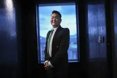 South Korean singer and producer Psy at his music company's office in Seoul, South Korea on October 6, 2022. A decade on from his lightning-in-a-bottle moment, Psy has started his own music label and talent management company. (Chang W. Lee/The New York Times)
