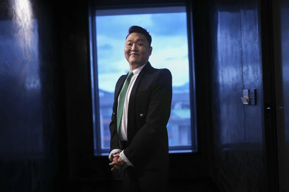 South Korean singer and producer Psy at his music company's office in Seoul, South Korea on October 6, 2022. A decade on from his lightning-in-a-bottle moment, Psy has started his own music label and talent management company. (Chang W. Lee/The New York Times)
