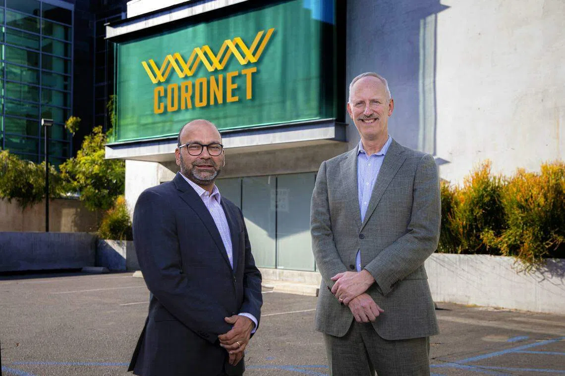 Nirdesh Gupta (left), chief executive of Coronet Ventures, with CSIP president James Laur