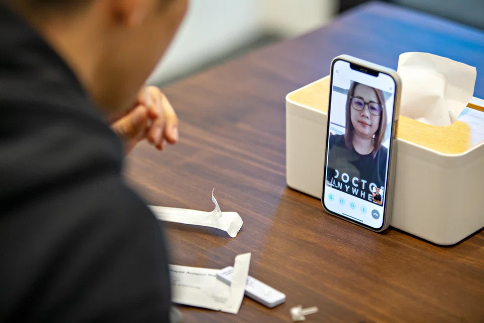 The lifting of Covid-19 restrictions was expected to lead to a decline in the popularity of telehealth services, such as Doctor Anywhere's remote Covid testing offering (pictured). This has not turned out to be the case.