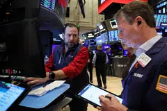 The Dow Jones Industrial Average falls 26.33 points, or 0.07 per cent, at the open to 38,397.94.