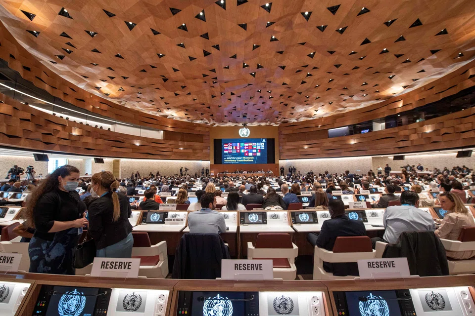 Delegates gathering on the opening day of 75th World Health Assembly of the World Health Organization (WHO) in Geneva on Sunday (May 22). 