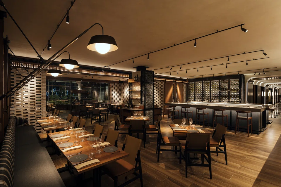 The spacious interiors of Osteria Mozza.