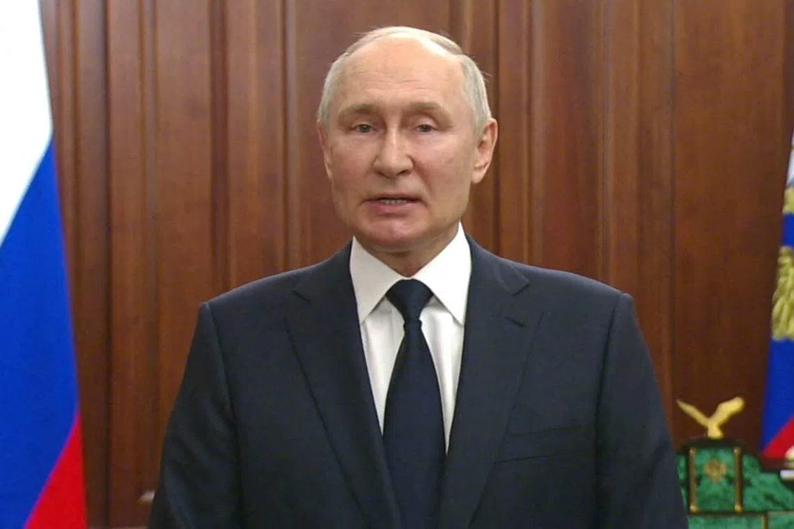 Putin thanked Wagner fighters and commanders who had stood down from the mutiny to avoid what he called “fratricidal bloodshed”, and said the vast majority of Wagner’s members were patriots.