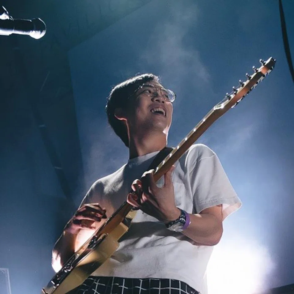 Tan Peng Sing, founder of record label Where Are The Fruits, performing in his own band.