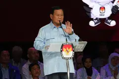 Third-time candidate and current defence minister Prabowo Subianto (pictured) is ahead in opinion polls, widening the gap since choosing Joko Widodo’s eldest son Gibran Rakabuming Raka as his running mate last year.