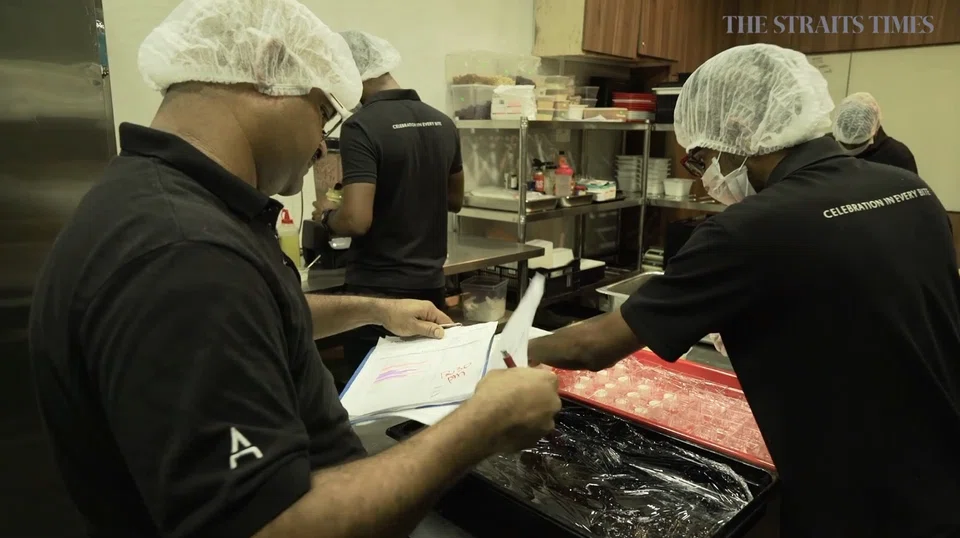 Food preparation at Amici Events and Catering.