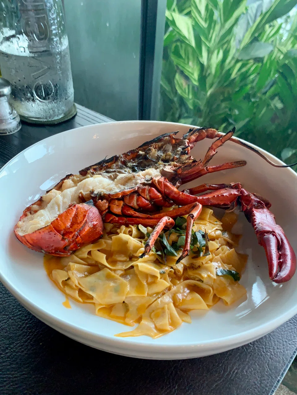 Plump Australian marron and tender egg noodles.