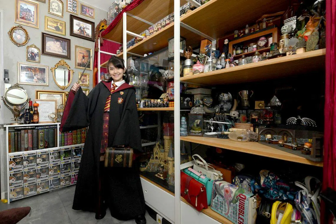Cheryl Ma and her Harry Potter collection.