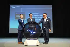 At Wednesday's launch were (from left) Lee Pak Sing, assistant chief executive officer (trade and connectivity), Enterprise Singapore; Alvin Tan, Minister of State for Trade and Industry; and Dave Ng, chairman, Singapore Logistics Association.