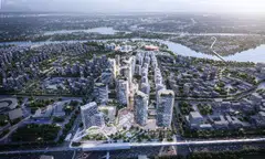 An artist's impression of the city centre of Tianjin Eco-City.