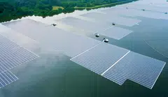 An aerial view of Sembcorp's floating solar farm at Tengeh reservoir in Singapore. To realise climate goals, efforts are needed across the entire energy system of Asean.