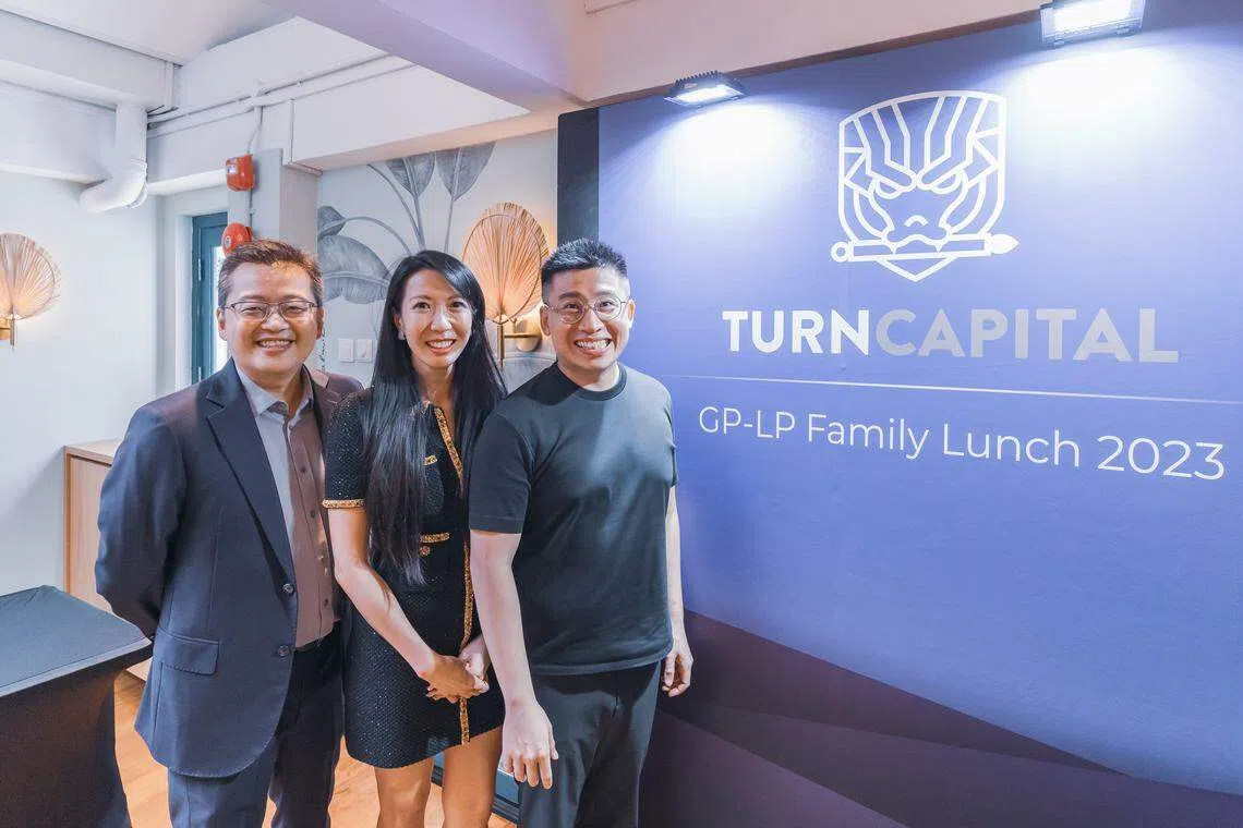 Turn Capital partners (from left) Shang Koo, Ho Kheng Lian and Joseph Phua are targeting deals in the consumer and technology sectors.