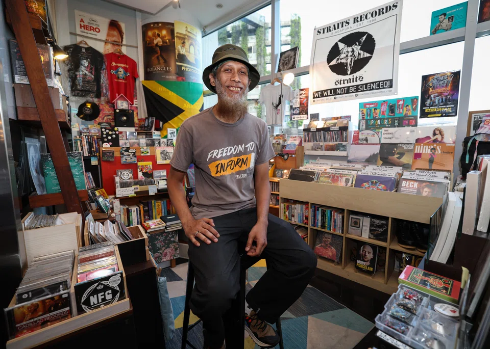Ridhwan Ghany, founder of Straits Records, at the store's current pop-up at The Cathay.