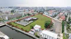 Aerial view of the  99-year leasehold Dunman Road site, which received just 2 bids at a state tender that closed on Jun 2. The land parcel can yield about 1,040 private housing units.