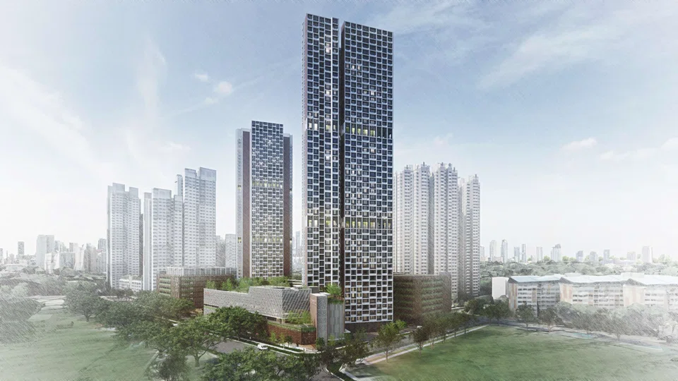 An artist impression of the Tanglin Halt integrated development. HDB says the project will be completed in two phases. 