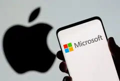 Apple is 0.3 per cent lower with a market capitalisation of US$2.887 trillion – the first time since 2021 that its valuation has fallen below that of Microsoft.