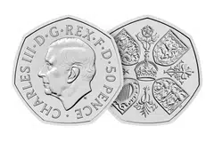 The new 50 pence piece features an effigy of Charles, who became king after the death of his mother Queen Elizabeth II in September.