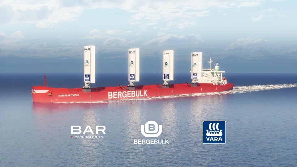 Major bulk carrier operator Berge Bulk has announced it intends to equip its 210,000 deadweight (dwt) Berge Olympus with four BAR Tech WindWings made by Yara Marine Technologies in the second quarter of 2023.