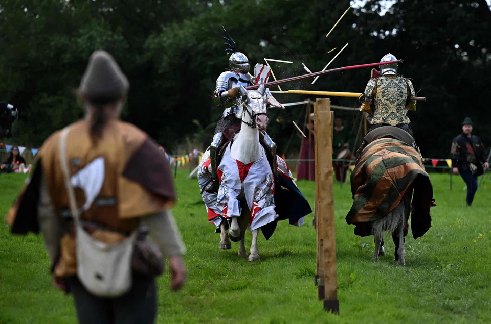 Modern-day tournaments are mostly held at historic castles and in the grounds of stately homes, with knights trying to score points rather than unseat their opponents.