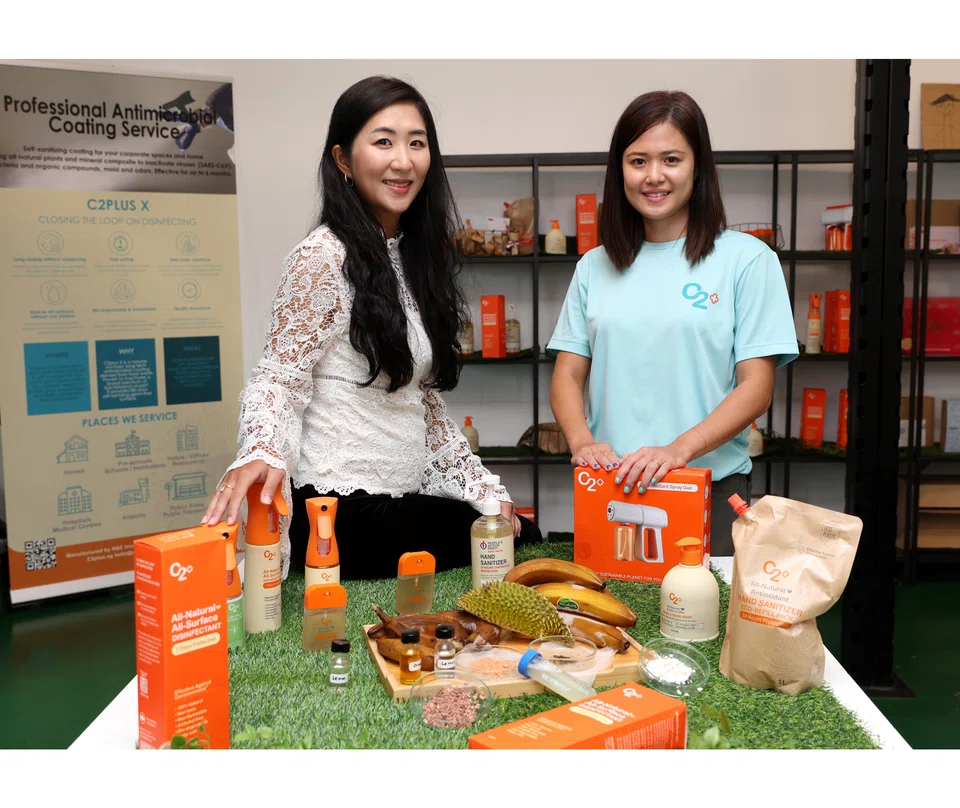 N&E Innovations founder Didi Gan (left) and scientific advisor Jaslyn Lee aim to create products that are both medically effective and environmentally sustainable. 