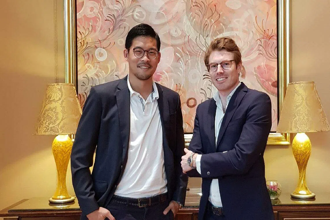 Helicap co-founders David Wang (left) and Quentin Vanoekel. 