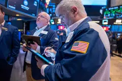 The Dow Jones Industrial Average finished 0.6 per cent higher at 35,151.04 on Monday.
