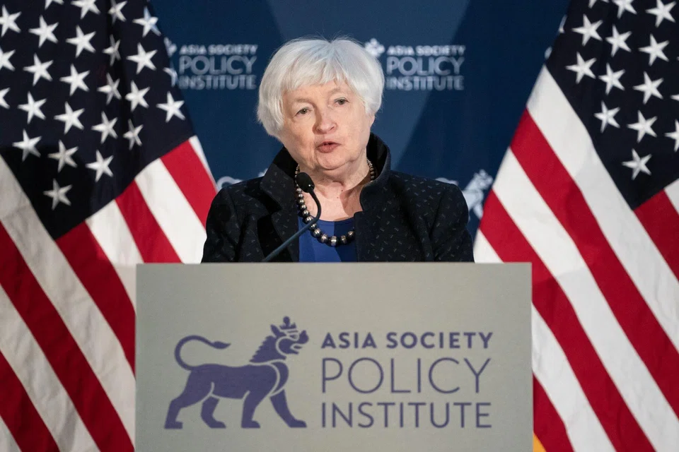 US Treasury secretary Janet Yellen speaks during an event hosted by the Asia Society Policy Institute in Washington, DC, Nov 2, 2023. 