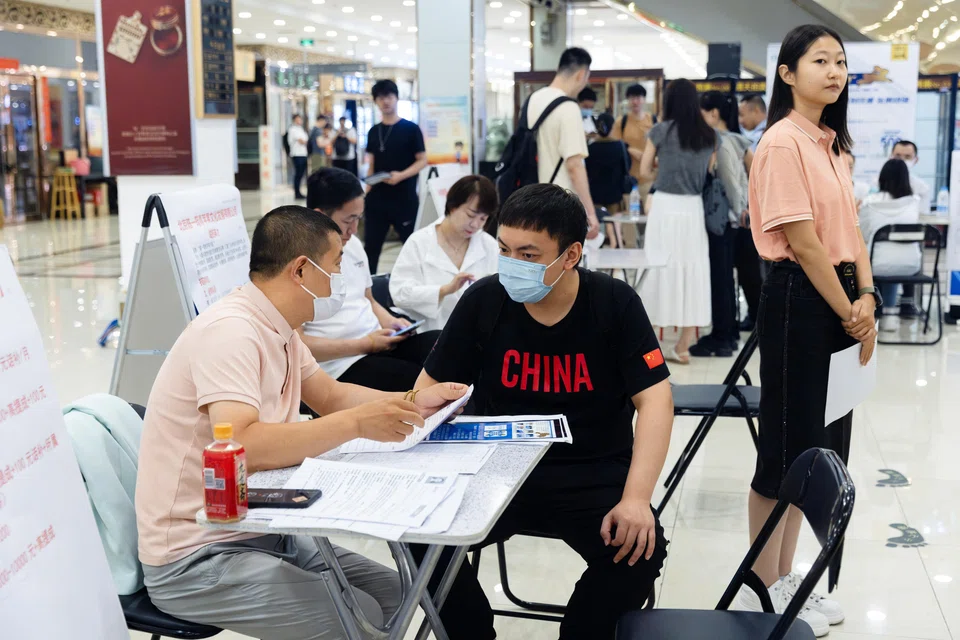 The jobless rate for people aged between 16 and 24 in China has been above 20 per cent for three consecutive months.