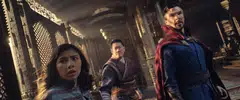 Doctor Strange In The Multiverse Of Madness starring (from left) Xochitl Gomez, Benedict Wong and Benedict Cumberbatch