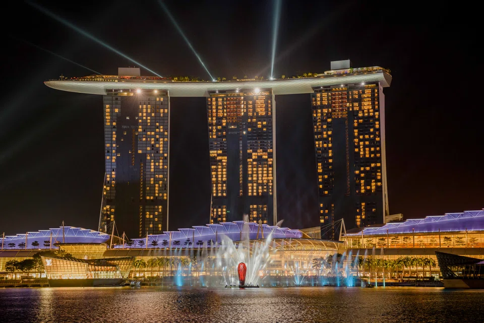 Marina Bay Sands' nightly light and water show Spectra