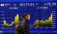 The Nikkei 225 index jumped 2.05 per cent or 793.92 points to 39,501.56 in early trade on Monday.