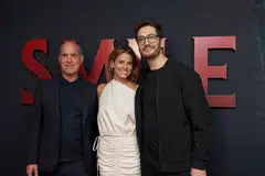 From left: US chief executive officer of Paramount Pictures Brian Robbins, actor Sosie Bacon, and Smile writer-director Parker Finn at the film's premiere in California on Sep 27. Smile topped North America’s box office for a second weekend with US$17.6 million.